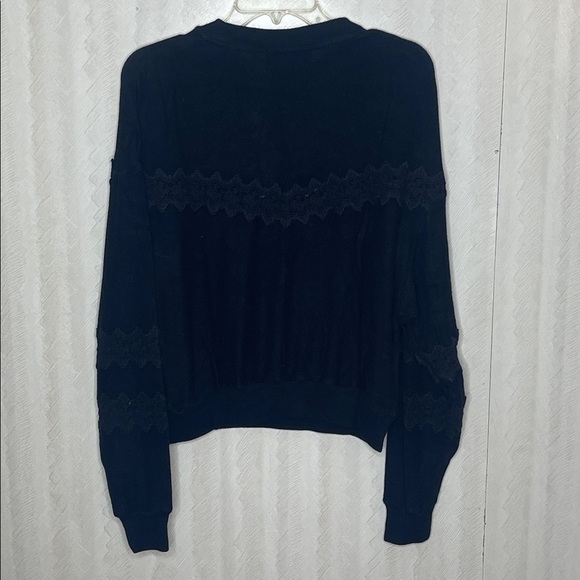 🔥 KOOPLES X SPORT Sweet Fleece Lace-inset Sweatshirt In Navy Size 1 - Picture 4 of 6